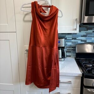 House of Harlow 1960 satin halter mini dress